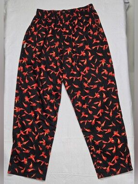 Culinary Classics 1X Loungewear Pants Hot Peppers Elastic Waist Cotton